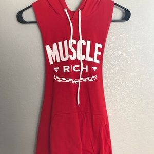 Muscle Rich stringer/muscle tee hoodie